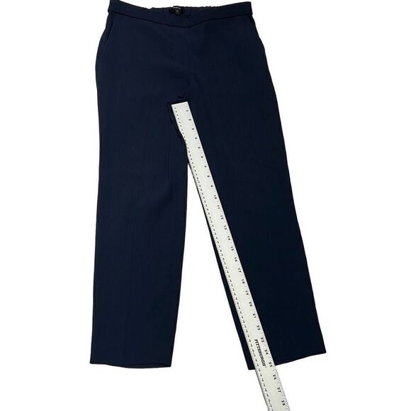 Theory Womens Mid-Rise Flat Front Pull-On Straight Leg Cropped Pants Navy Size 4 - Picture 7 of 7